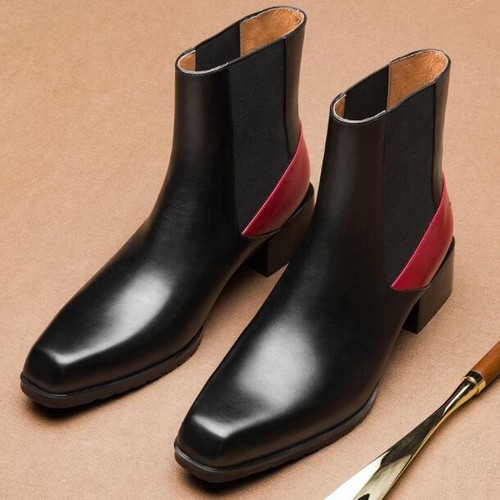 square toe chunky boots